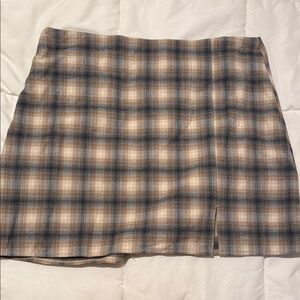 Old Navy Blue and Tan Plaid Mini Skirt